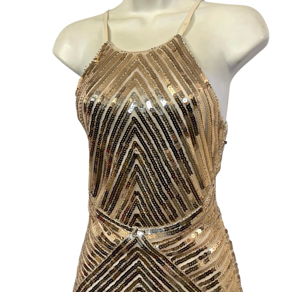 Lulus Gold Sequin Party Dress - Stunning! 🤩 - Picture 3 of 9
